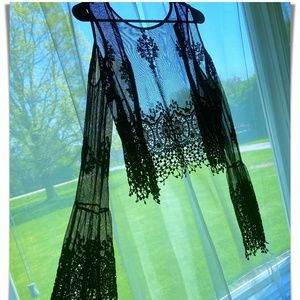 Sheer Bell-Sleeve Blouse